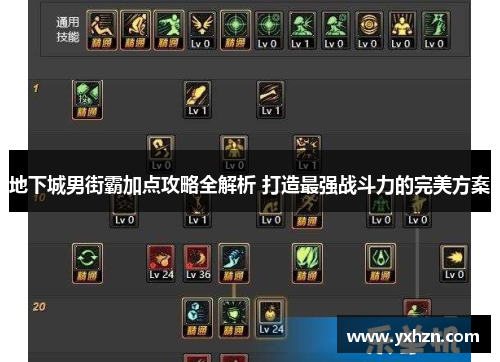 地下城男街霸加点攻略全解析 打造最强战斗力的完美方案